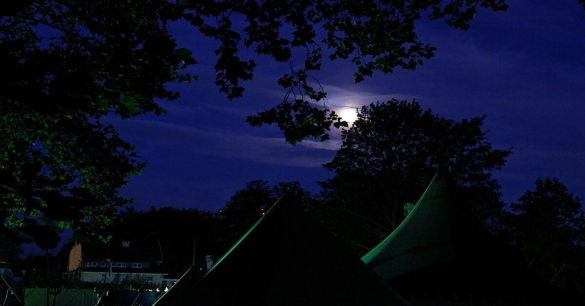 Night sky at a campsite