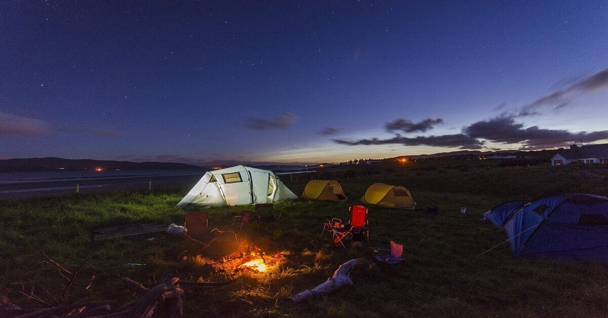 Campfire at a campsite