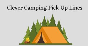 Graphic with the words: Clever Camping Pick Up Lines
