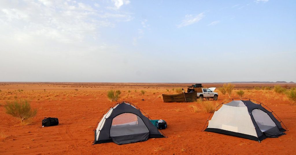 photo of desert campsite